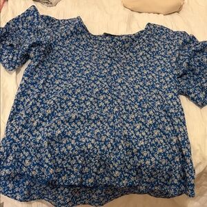 Lucky Brand Blue Floral Blouse